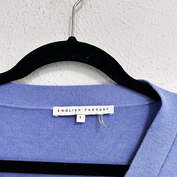 ENGLISH FACTORY Color Block V Neck Button Up Cardigan Multicolored Size L - Picture 4 of 9